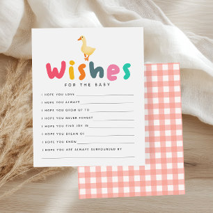 Wünsche für Baby Rosa Gänse1 Gingham-Baby-Party