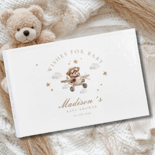 Wünsche für Baby! Teddy Bear & Airplane Gästebuch
