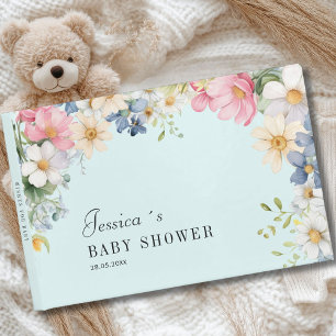 Wünsche für Baby! Wildblume, Babydusche Gästebuch
