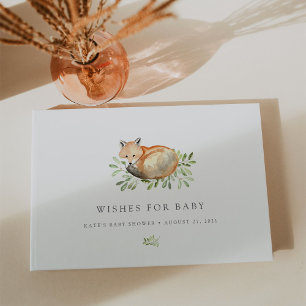 Wünsche für Baby   Woodland Fox Babydusche Gästebuch