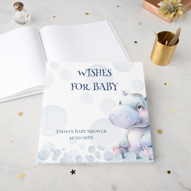 Wünsche für Babydusche Gästebuch (Vorderseite Offen)