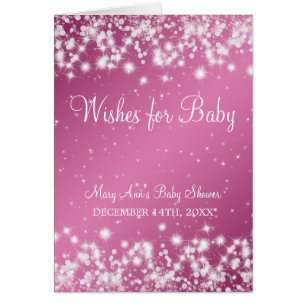 Wünsche für Babyparty-Winter-Schein-Rosa