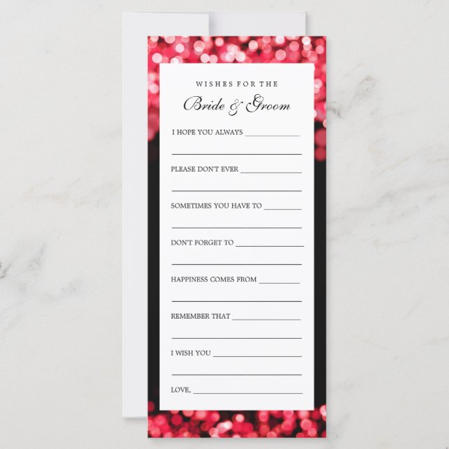 Wünsche für Brillen und Groom Red Lights (Vorderseite)