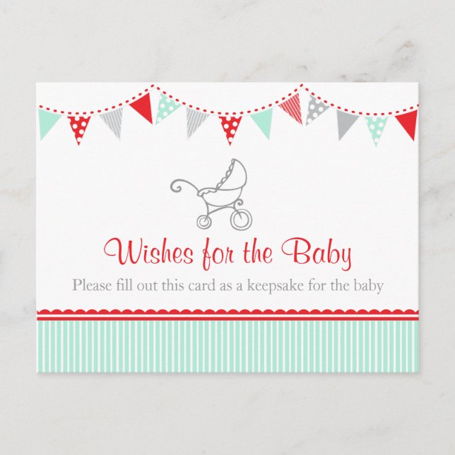 Wünsche für das Baby - Babydusche Postkarte (Vorderseite)