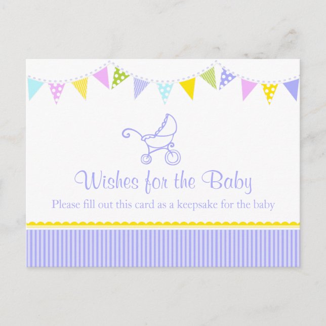 Wünsche für das Baby - Babydusche Postkarte (Vorderseite)