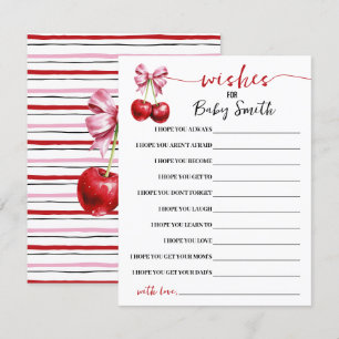 Wünsche für die Baby Cherry Baby Shower Game Card Begleitkarte