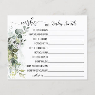 Wünsche für die Baby Greenery Baby Shower Karte