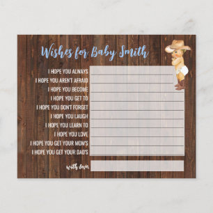 Wünsche für die Baby Little Cowboy Baby Shower Car Flyer