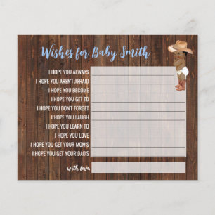 Wünsche für die Baby OM Cowboy Baby Shower Card Flyer