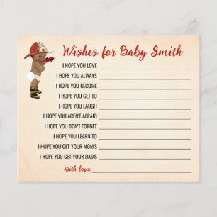 Wünsche für die Baby OM Fireman Baby-Duschkarte Flyer