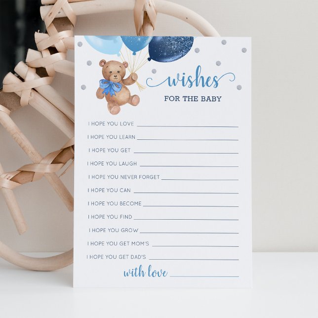 Wünsche für die Baby Shower Teddy Bärenkarte Einladung (Von Creator hochgeladen)