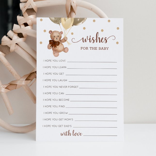 Wünsche für die Baby Shower Teddy Bärenkarte Einladung (Von Creator hochgeladen)