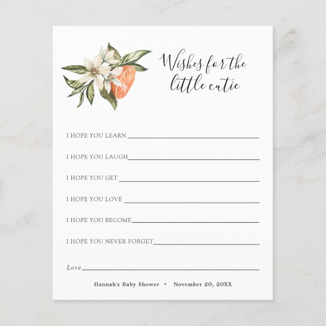 Wünsche für die kleine Süsse Baby Card (Vorderseite)