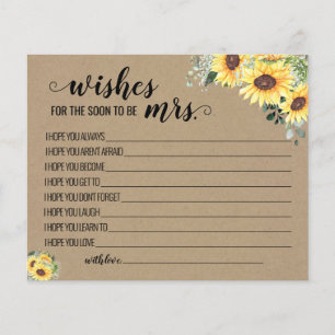 Wünsche für die Mrs Greenery Sonnenblumenkarte Flyer