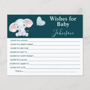 Wünsche für Kinder   Baby Elephant   Babyduschkart Flyer