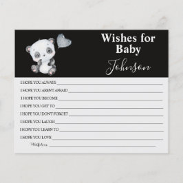 Wünsche für Kinder | Baby Panda | Babyduschkarte Flyer