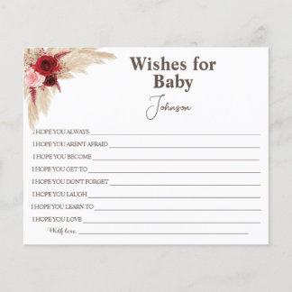Wünsche für Kinder | Pampas Grass | Babyduschkarte Flyer