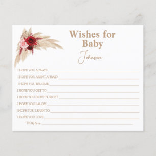 Wünsche für Kinder   Pampas Grass   Babyduschkarte Flyer