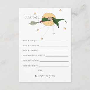 Wünsche für niedliche Hexe der Baby-Ratekarten-  Begleitkarte