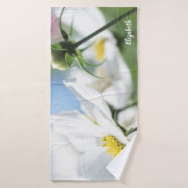 Wünsche mit White Daisies Personalisiert Badehandtuch