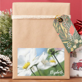 Wünsche mit White Daisies Personalisiert Rechteckiger Aufkleber