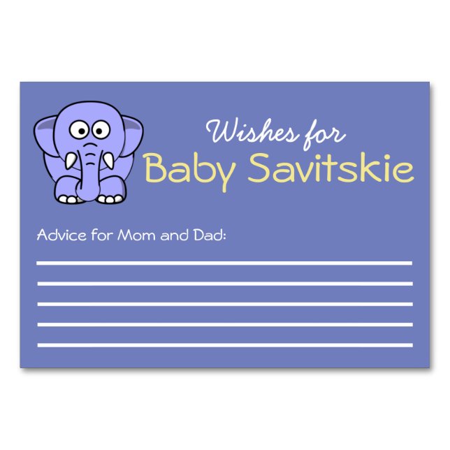Wünsche nach Baby Advice Card Tischnummer (Vorderseite)
