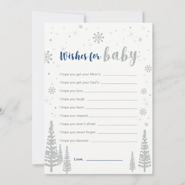 Wünsche nach Baby Card, Blue Boy Baby Showspiel Einladung (Vorderseite)