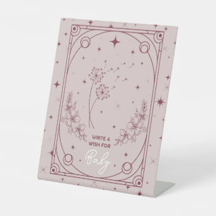 Wünsche nach Baby Pink Tarot Babydusche Sockelschild