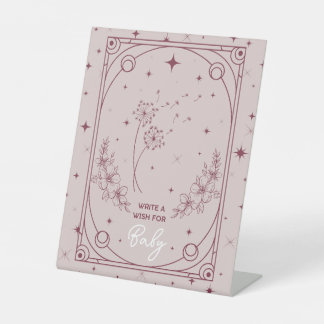 Wünsche nach Baby Pink Tarot Babydusche Sockelschild