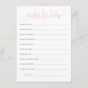 Wünsche nach einer Babykarte. Pink Baby Bash Card Begleitkarte