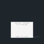 Wünsche nach neuer Mr. & Mrs. Black/White Advice C Hinweiskarte<br><div class="desc">Nutzen Sie diese moderne Wunschkarte in Ihrem Party,  um den Gästen eine persönliche Note für den Ehrengast verlassen. Fügen Sie Ihre Informationen zum Vorlagenformular hinzu. Das erweiterte Bearbeitungsmenü erlaubt es Ihnen,  die Farben und die Schriftart zu ändern.</div>