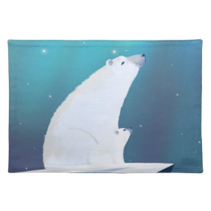 Wünsche Schöne Illustration des Polarbären  Stofftischset