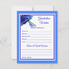 Wünsche und Ratschläge | Blau und Weiß Mitteilungskarte