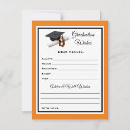 Wünsche und Ratschläge | Schwarz und Orange Mitteilungskarte