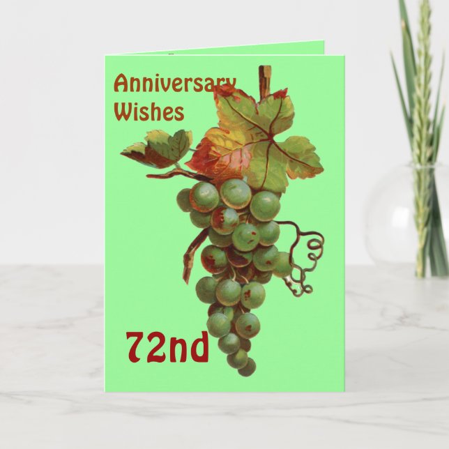 Wünsche zum 72. Jubiläum, anpassbar Karte (Vorderseite)