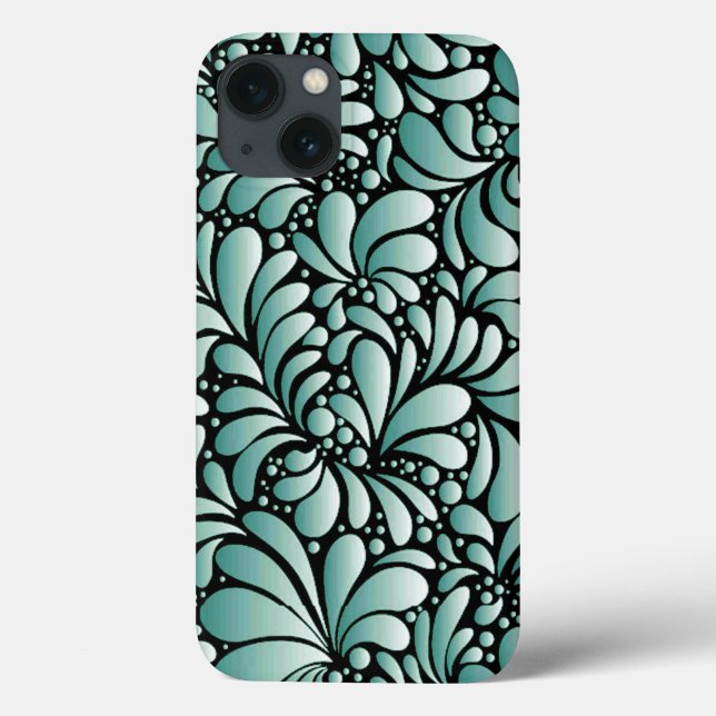Wünschen Fleur-Muster in Minty Green Case-Mate iPhone Hülle (Rückseite)