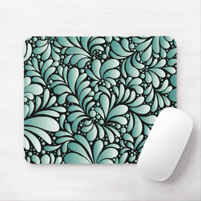 Wünschen Fleur-Muster in Minty Green Mousepad (Mit Mouse)