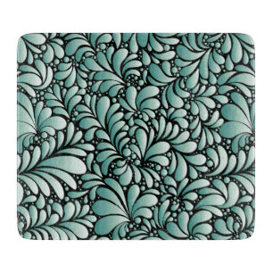 Wünschen Fleur-Muster in Minty Green Schneidebrett
