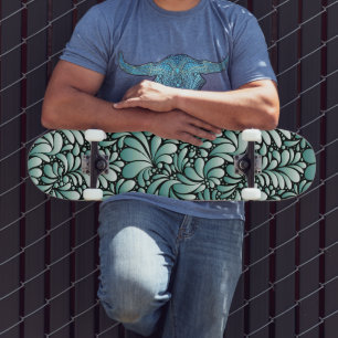 Wünschen Fleur-Muster in Minty Green Skateboard