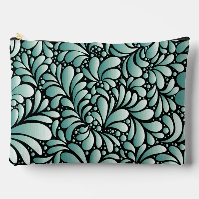 Wünschen Fleur-Muster in Minty Green Zubehörtasche (Vorderseite)