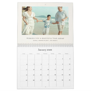 Wünschen Ihnen ein schönes Jahr voraus Familienfot Kalender