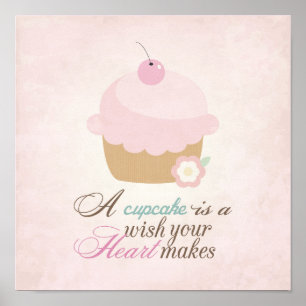 Wünschen Sie, dass Ihr Herz - kleinen Kuchen macht Poster