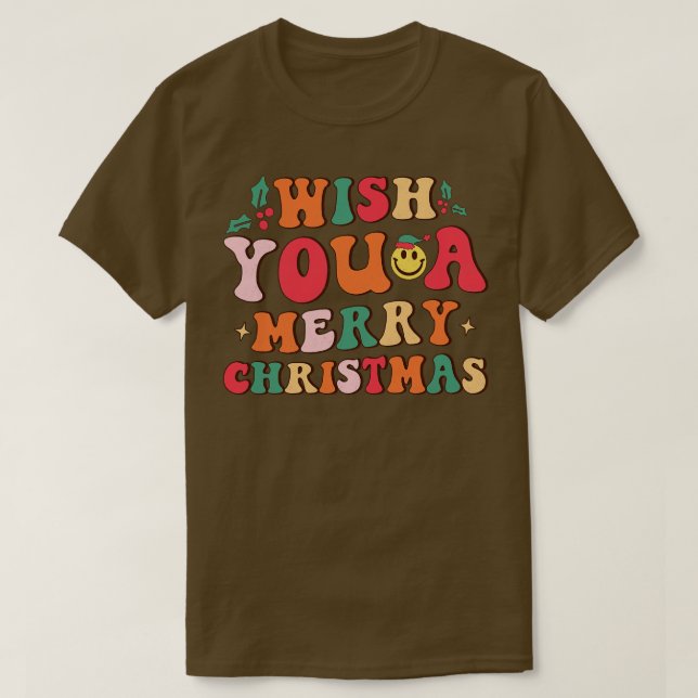 Wünschen Sie ein frohes Weihnachtsfest T-Shirt (Design vorne)