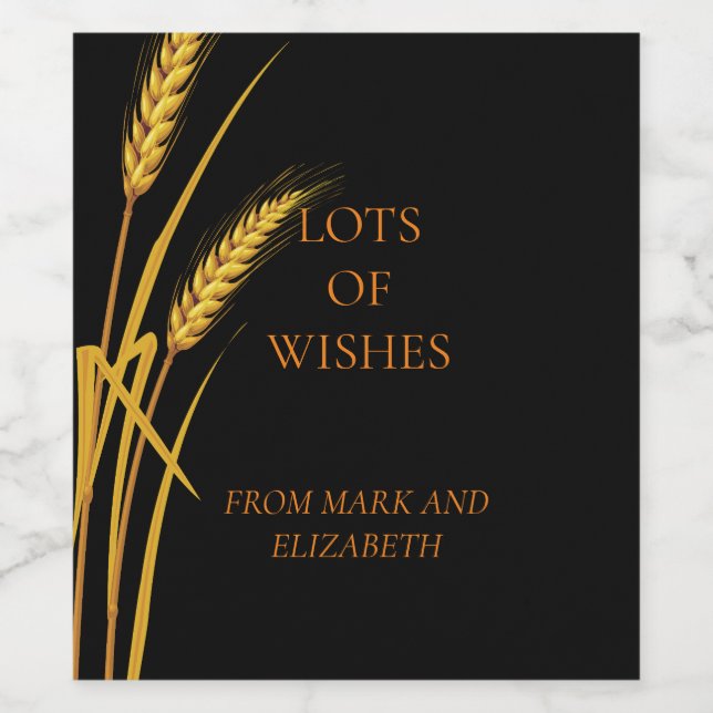 Wünschen Sie ein glückliches und erfolgreiches Wei Weinetikett (Einzelnes Label)