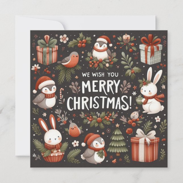 Wünschen Sie frohe Weihnachten niedlichen Weihnach (Vorderseite)