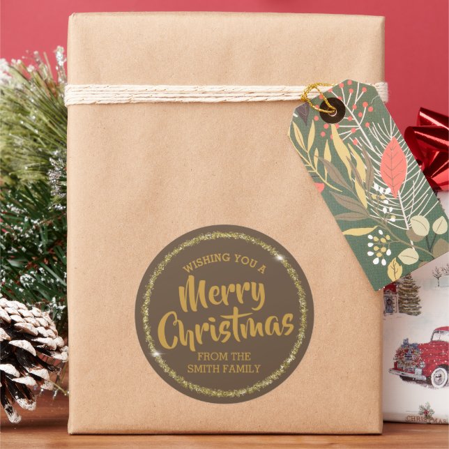 Wünschen Sie frohe Weihnachts-Sonderaufkleber Runder Aufkleber (Feiertag)