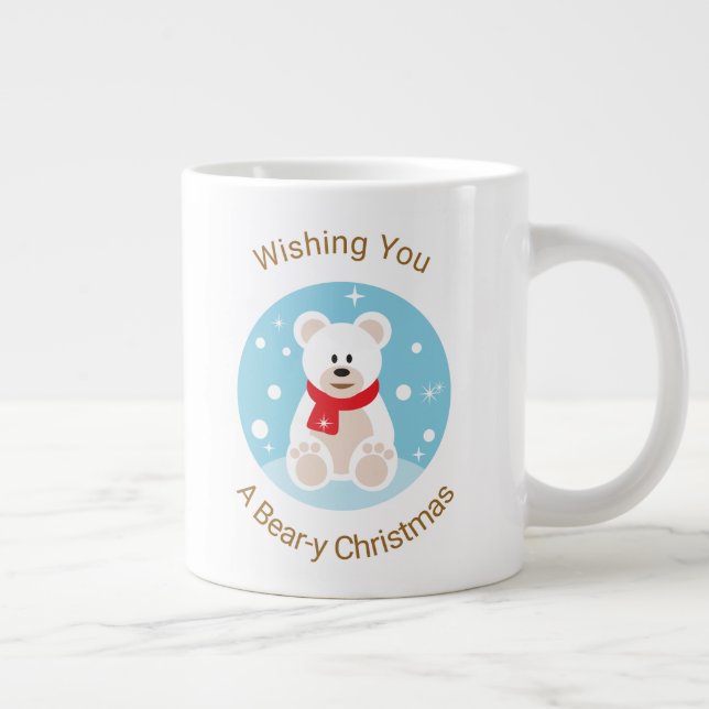 Wünschen Sie sich ein bärenweihnachtliches Jumbo-Tasse (Rechts)