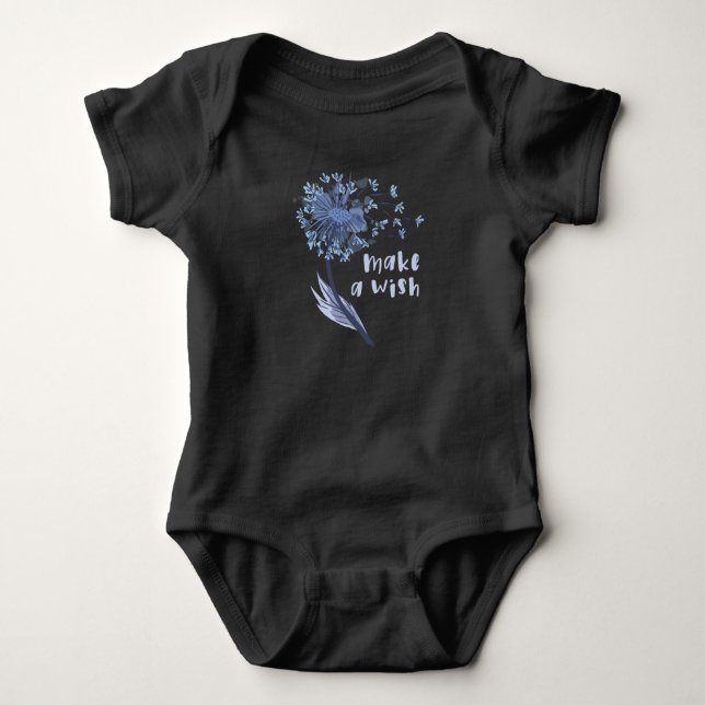 Wünschen Sie sich eine Dandelion-Blume Baby Strampler (Vorderseite)