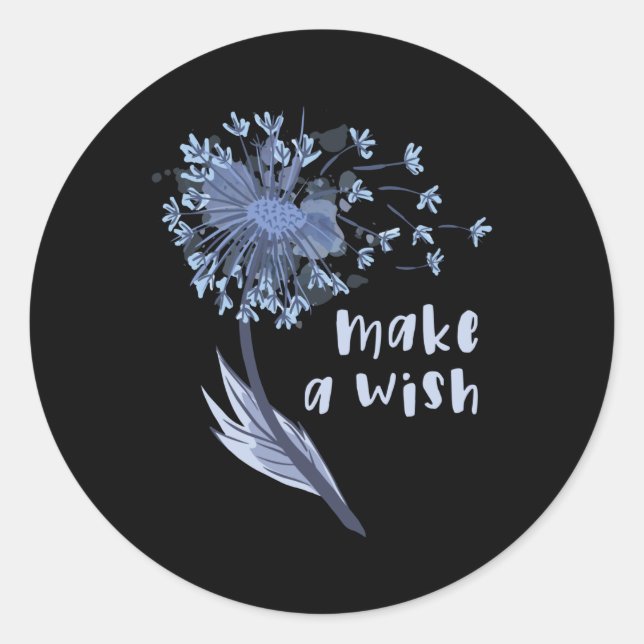 Wünschen Sie sich eine Dandelion-Blume Runder Aufkleber (Vorderseite)