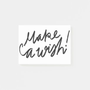 Wünschen Sie sich eine kuriose Kalligraphie Post-it Klebezettel